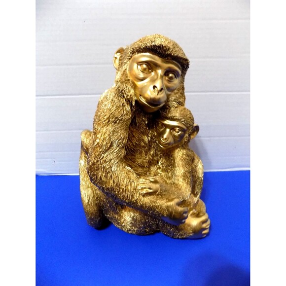 NEW Monkey & Baby Ape Statue Figurine Home Decor Chimp Gorilla - Picture 1 of 6